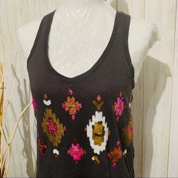EXPRESS Sequin Racer back Tank top size small - Picture 3 of 8